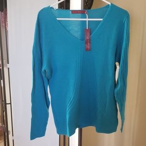 Long sleeved krimson klover teal green used sweate